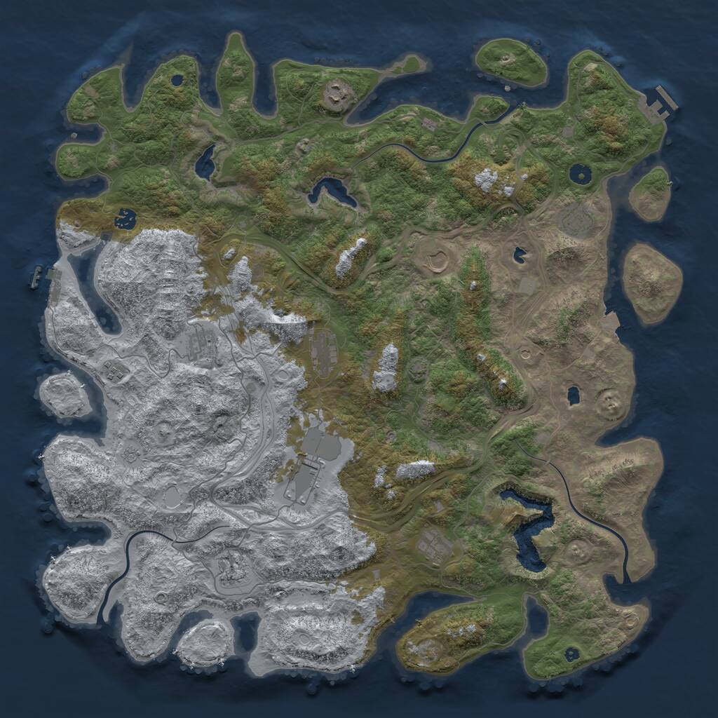 Rust Map: Procedural Map, Size: 4944, Seed: 20021, 16 Monuments