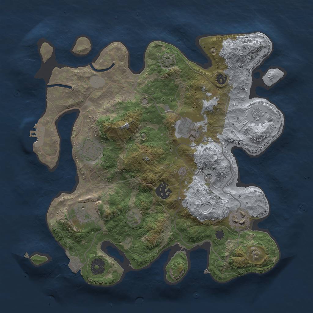 Rust Map: Procedural Map, Size: 3000, Seed: 934380607, 12 Monuments
