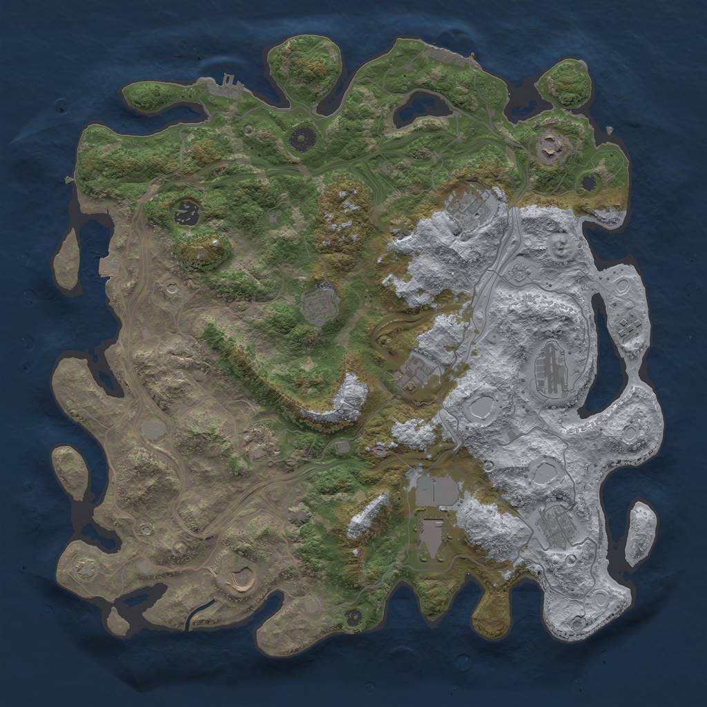 Rust Map: Procedural Map, Size: 4250, Seed: 2024364115, 19 Monuments