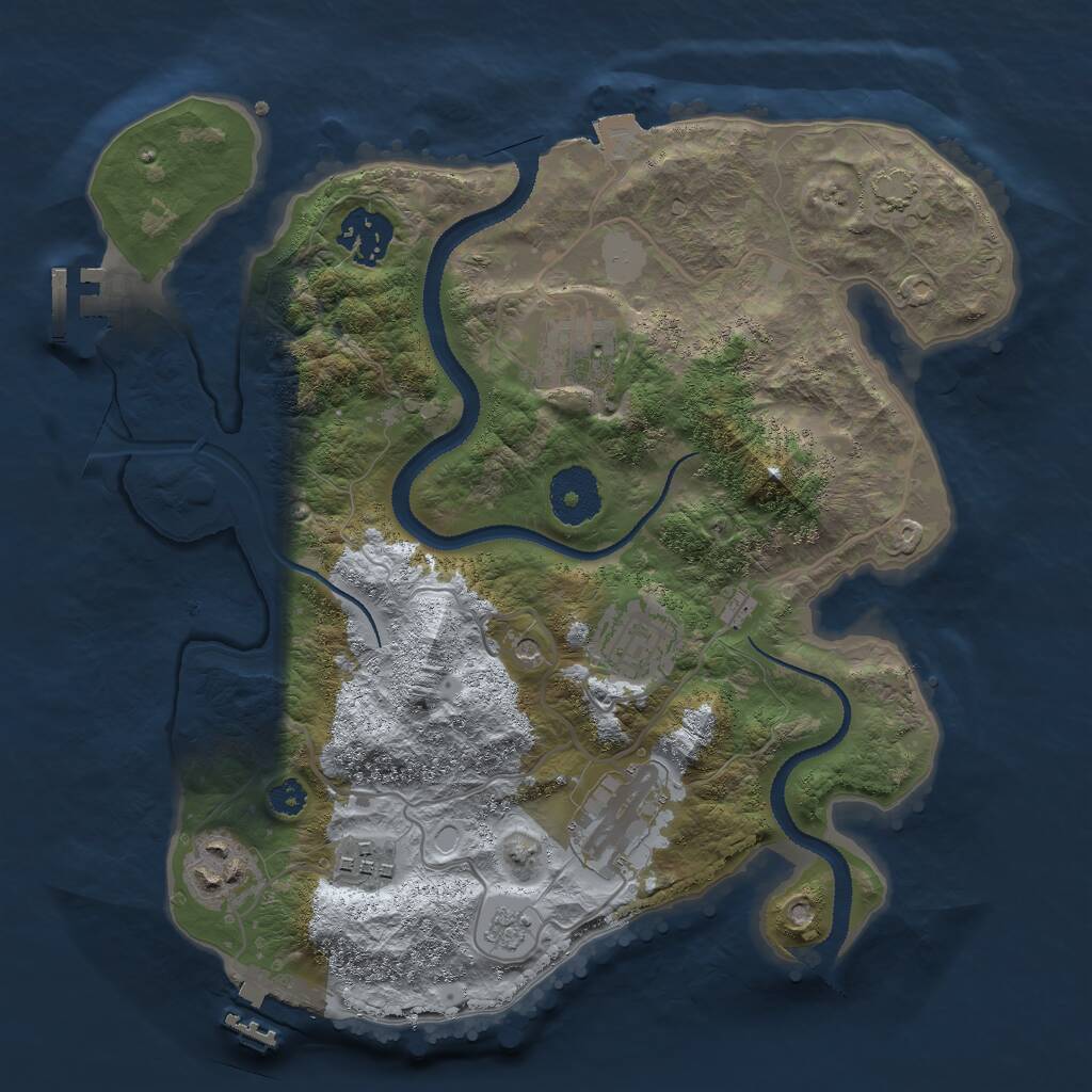 Rust Map: Procedural Map, Size: 3000, Seed: 987428710, 12 Monuments