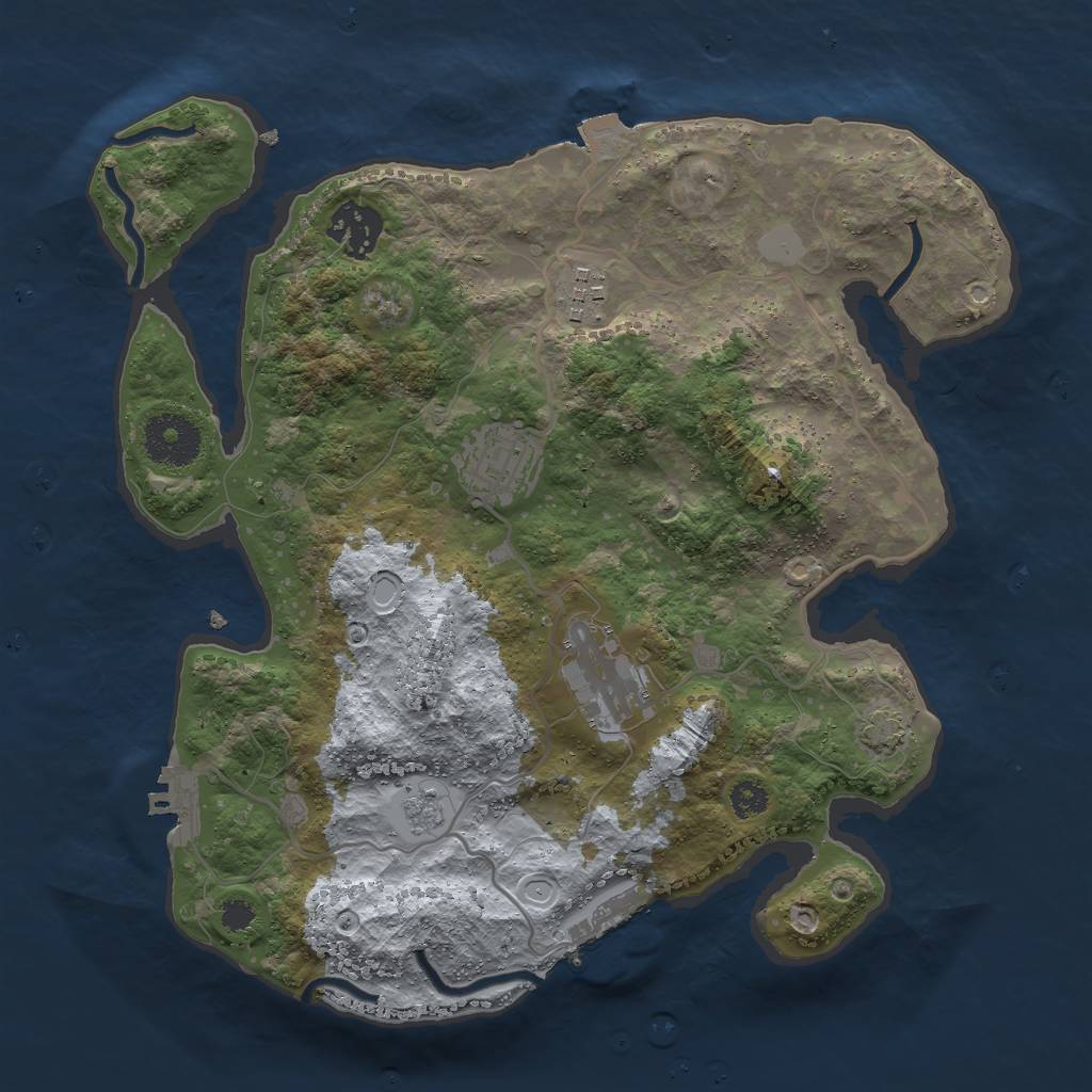 Rust Map: Procedural Map, Size: 3000, Seed: 987428710, 11 Monuments