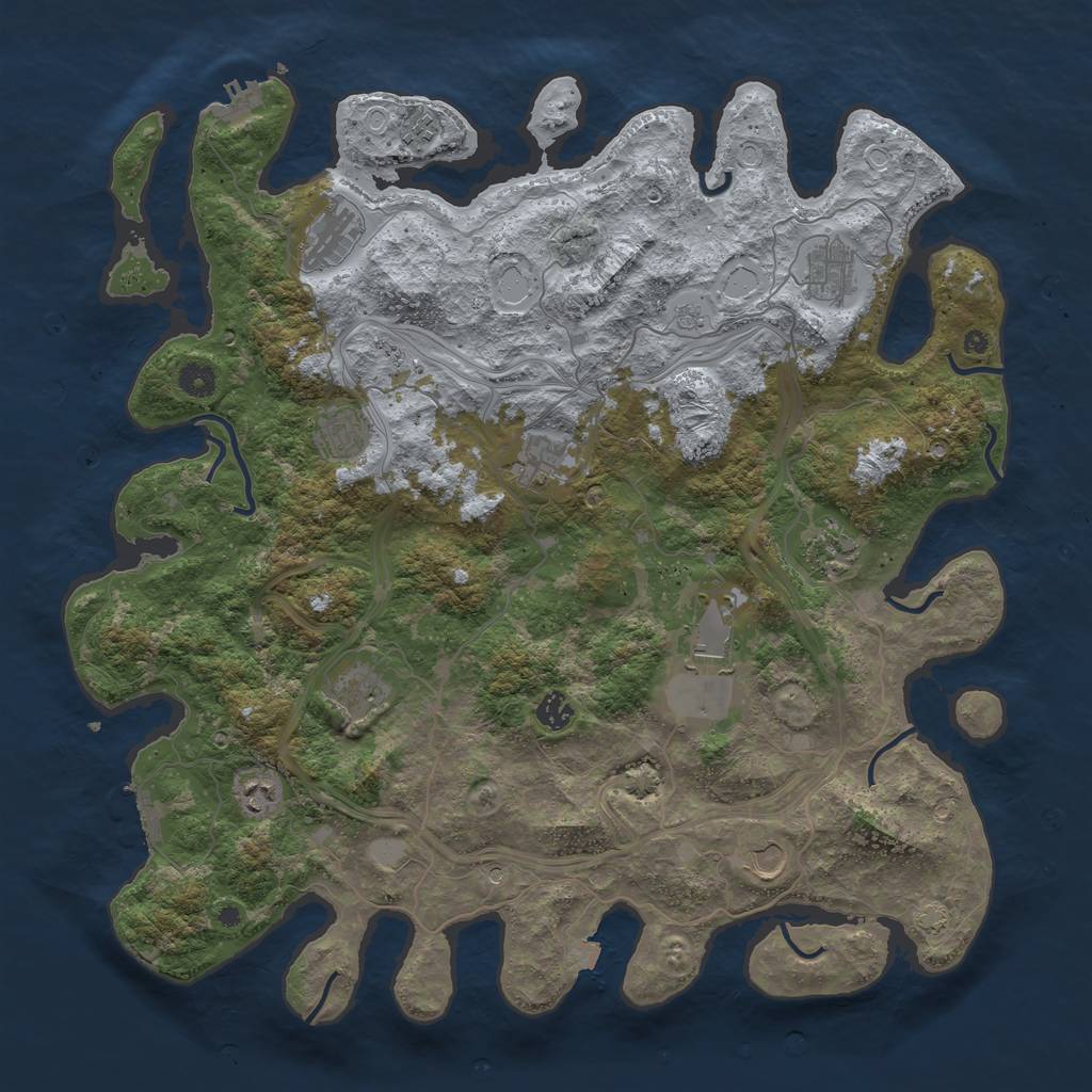 Rust Map: Procedural Map, Size: 4500, Seed: 14160, 19 Monuments