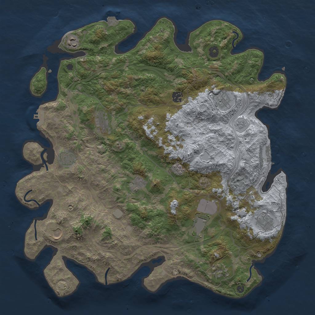 Rust Map: Procedural Map, Size: 4288, Seed: 1111, 19 Monuments