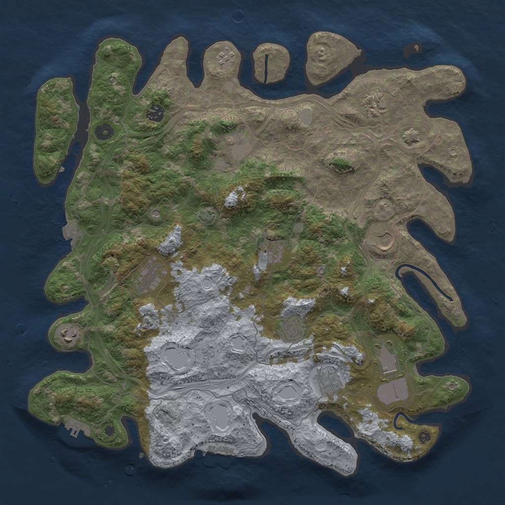 Rust Map: Procedural Map, Size: 4250, Seed: 101347, 19 Monuments