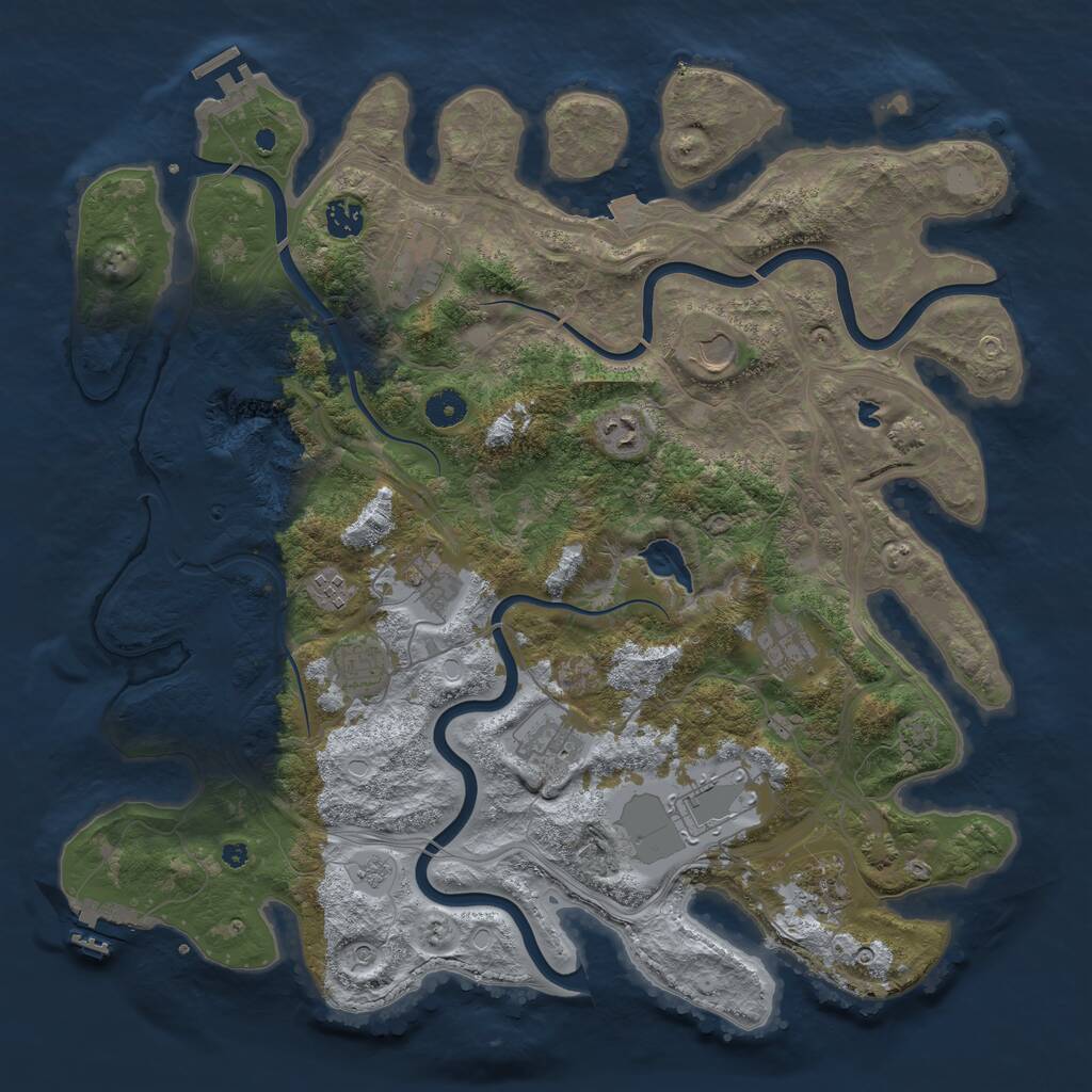 Rust Map: Procedural Map, Size: 4250, Seed: 101347, 17 Monuments