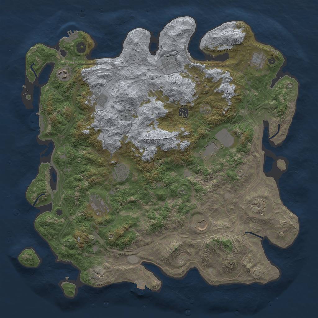 Rust Map: Procedural Map, Size: 4500, Seed: 1968855756, 19 Monuments