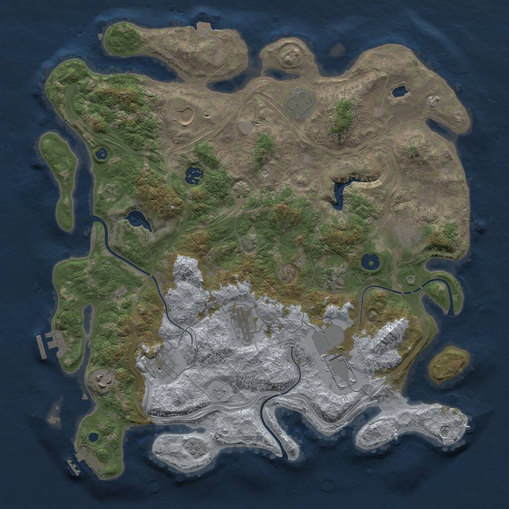 Rust Map: Procedural Map, Size: 4250, Seed: 10697, 16 Monuments