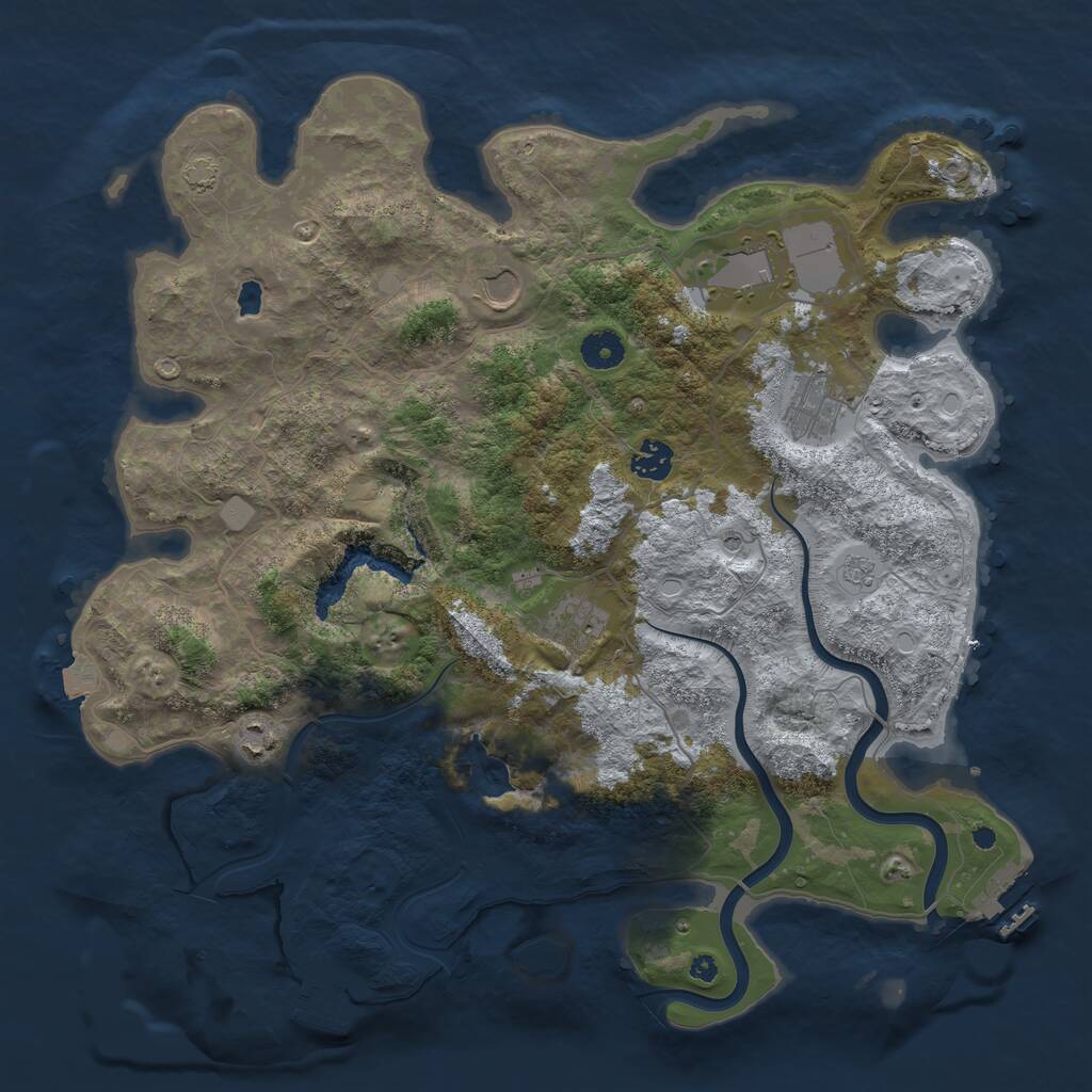 Rust Map: Procedural Map, Size: 4000, Seed: 782443, 12 Monuments
