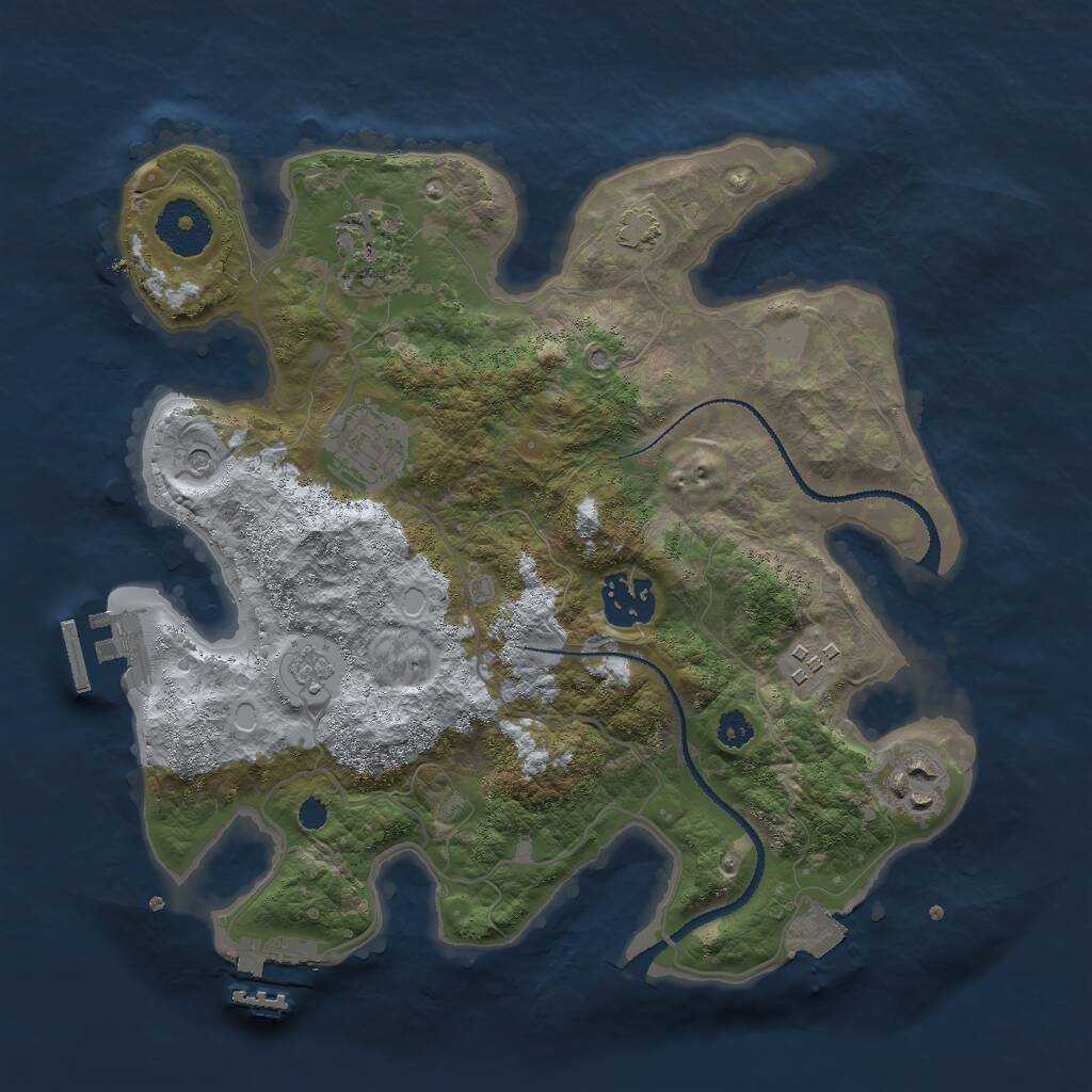 Rust Map: Procedural Map, Size: 3000, Seed: 1316596876, 11 Monuments