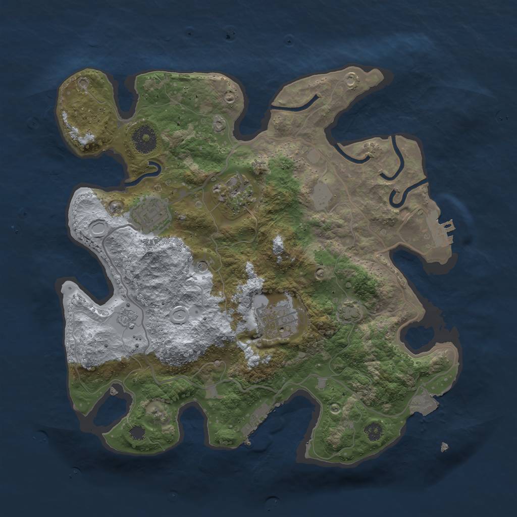 Rust Map: Procedural Map, Size: 3000, Seed: 1316596876, 11 Monuments