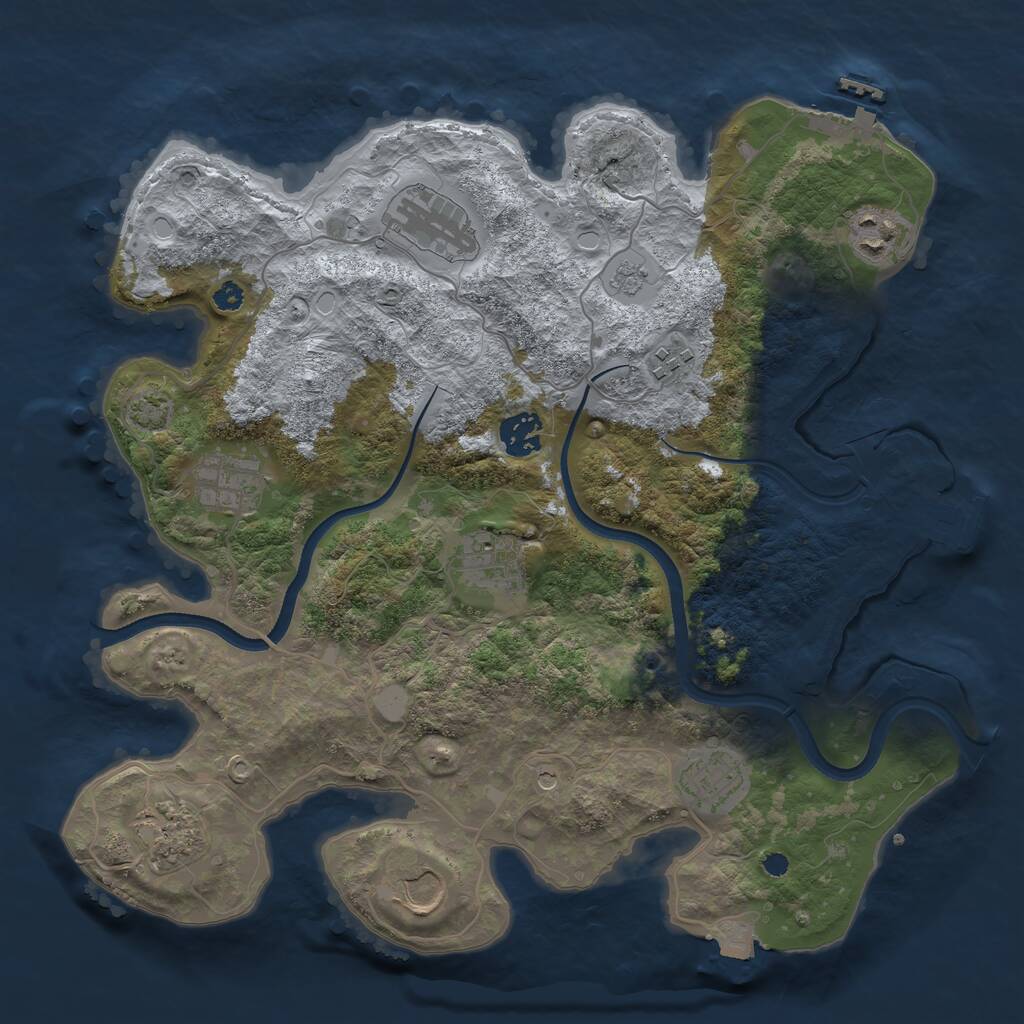Rust Map: Procedural Map, Size: 3500, Seed: 982116596, 15 Monuments