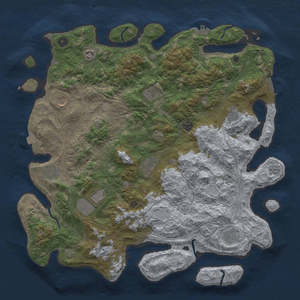 Rust Map: Procedural Map, Size: 4500, Seed: 1897856, 19 Monuments