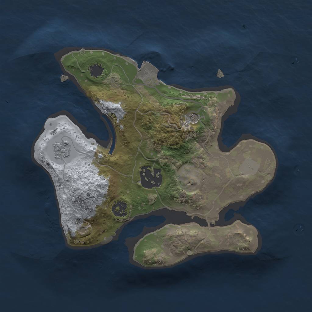 Rust Map: Procedural Map, Size: 2000, Seed: 676318940, 6 Monuments