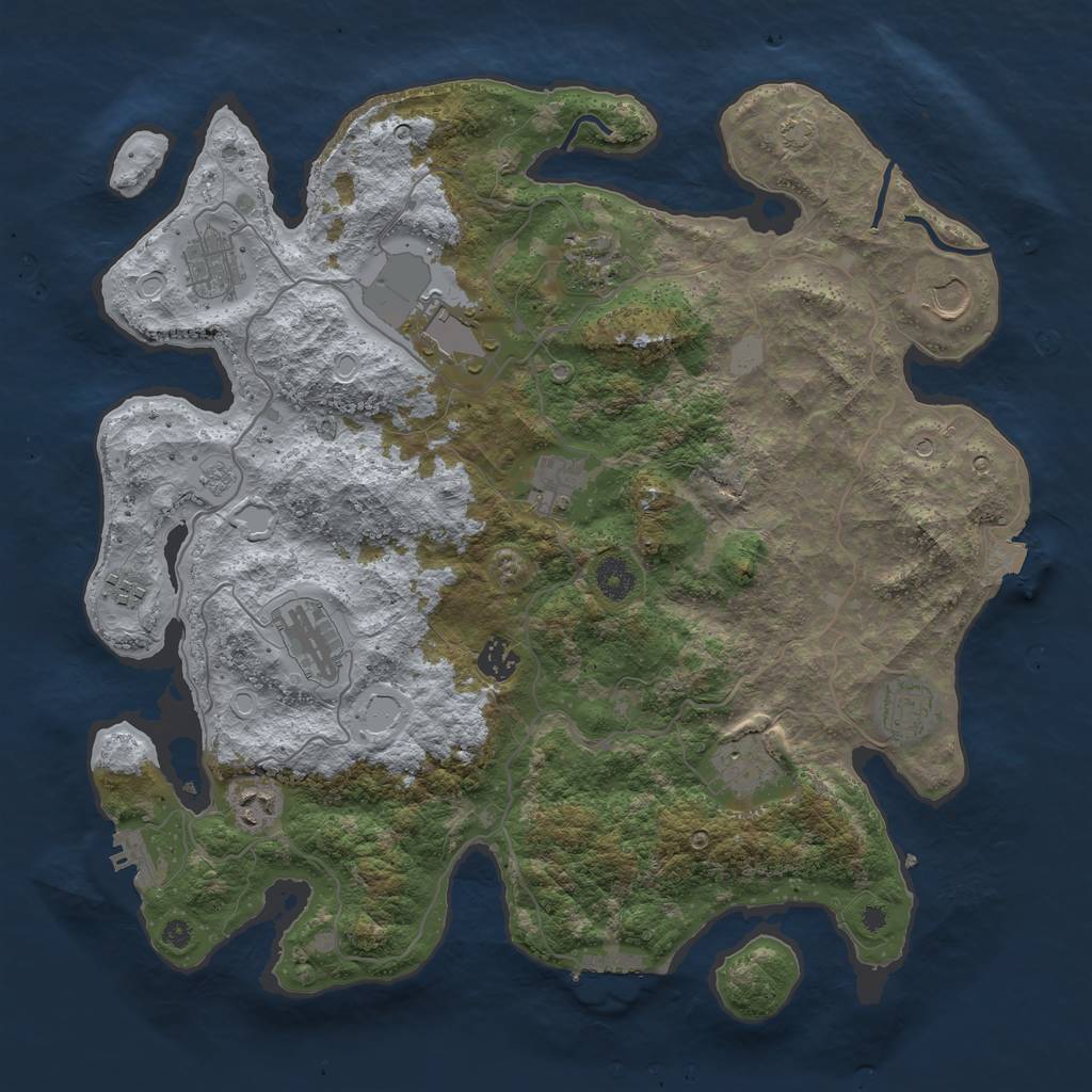 Rust Map: Procedural Map, Size: 4000, Seed: 1893270493, 19 Monuments