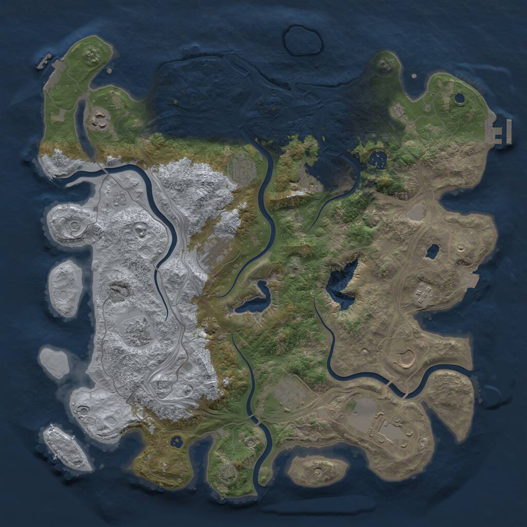 Rust Map: Procedural Map, Size: 4250, Seed: 26148, 16 Monuments