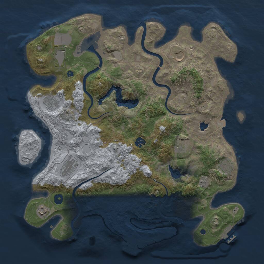 Rust Map: Procedural Map, Size: 4000, Seed: 1834860302, 15 Monuments