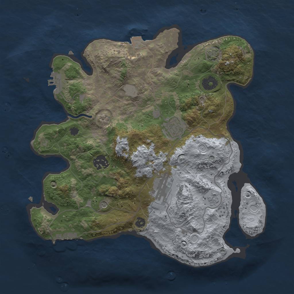 Rust Map: Procedural Map, Size: 3000, Seed: 503588, 11 Monuments