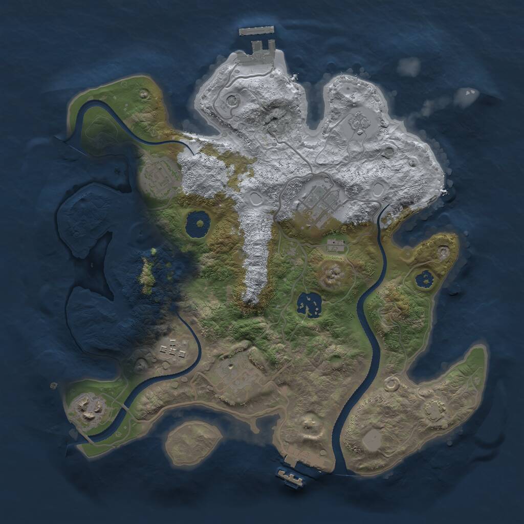 Rust Map: Procedural Map, Size: 3007, Seed: 13825, 12 Monuments