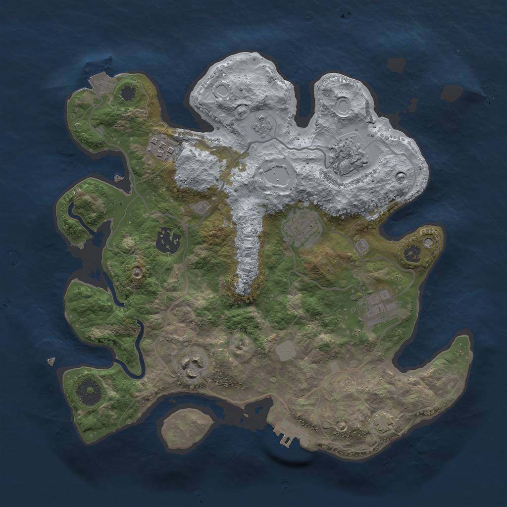 Rust Map: Procedural Map, Size: 3007, Seed: 13825, 12 Monuments