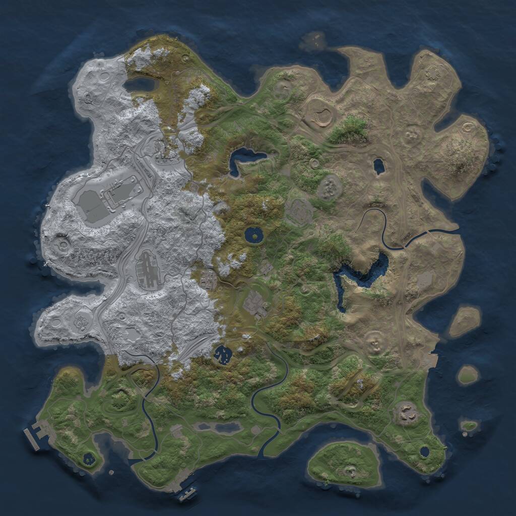 Rust Map: Procedural Map, Size: 4300, Seed: 94072193, 15 Monuments