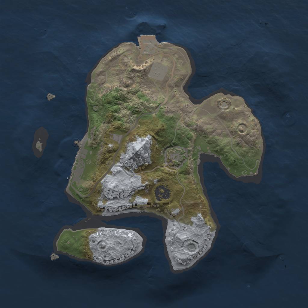 Rust Map: Procedural Map, Size: 2000, Seed: 17197058, 5 Monuments