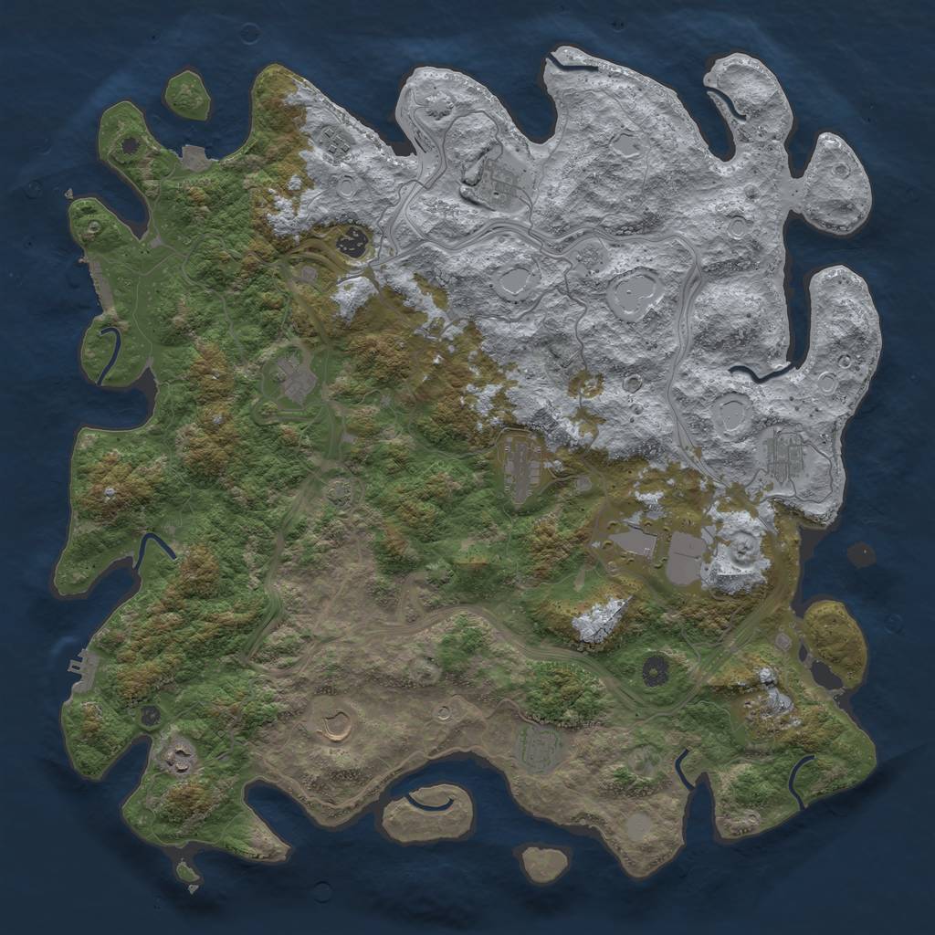 Rust Map: Procedural Map, Size: 4750, Seed: 520502589, 19 Monuments