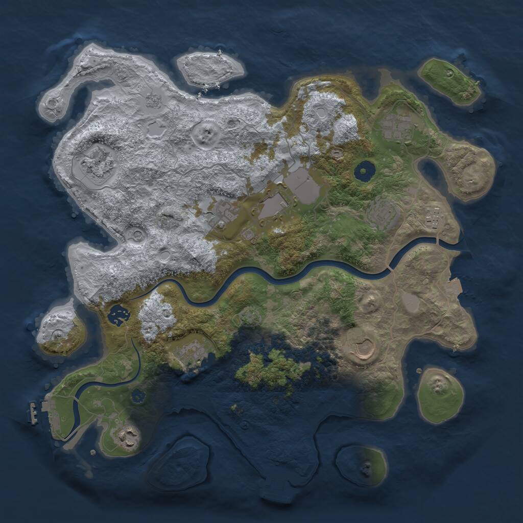 Rust Map: Procedural Map, Size: 3800, Seed: 333146095, 16 Monuments
