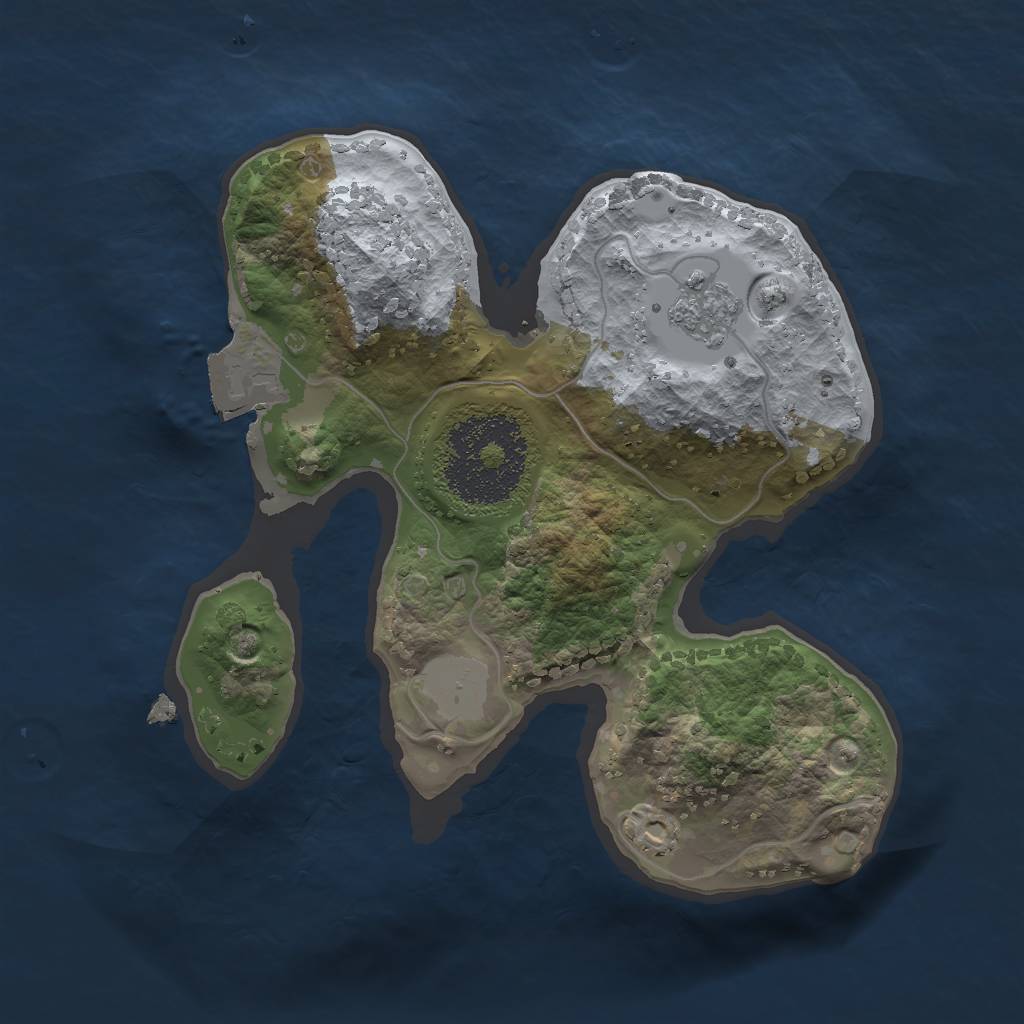 Rust Map: Procedural Map, Size: 1750, Seed: 2034896580, 4 Monuments