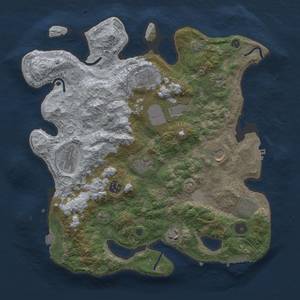 Thumbnail Rust Map: Procedural Map, Size: 3700, Seed: 62381048, 17 Monuments