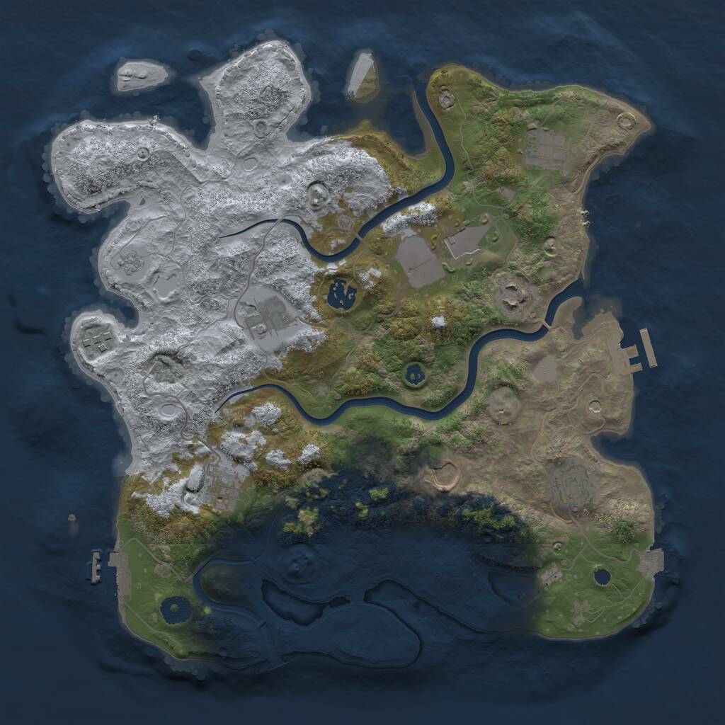 Rust Map: Procedural Map, Size: 3700, Seed: 62381048, 15 Monuments