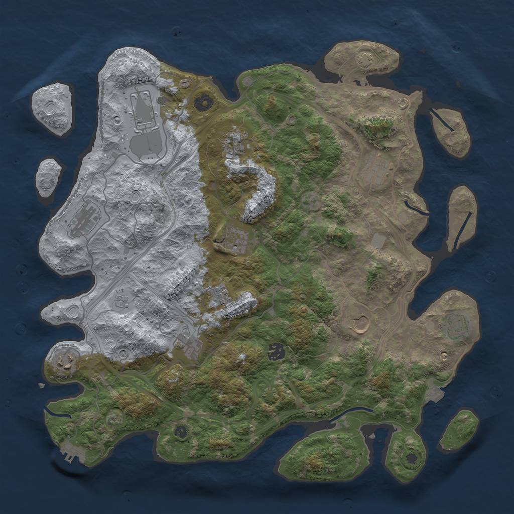 Rust Map: Procedural Map, Size: 4250, Seed: 1320500896, 18 Monuments