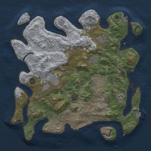 Thumbnail Rust Map: Procedural Map, Size: 3800, Seed: 1261552022, 17 Monuments
