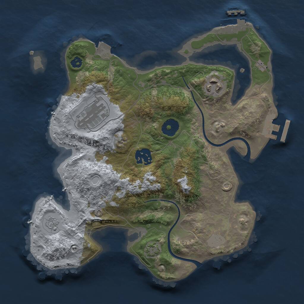 Rust Map: Procedural Map, Size: 2700, Seed: 853142495, 8 Monuments