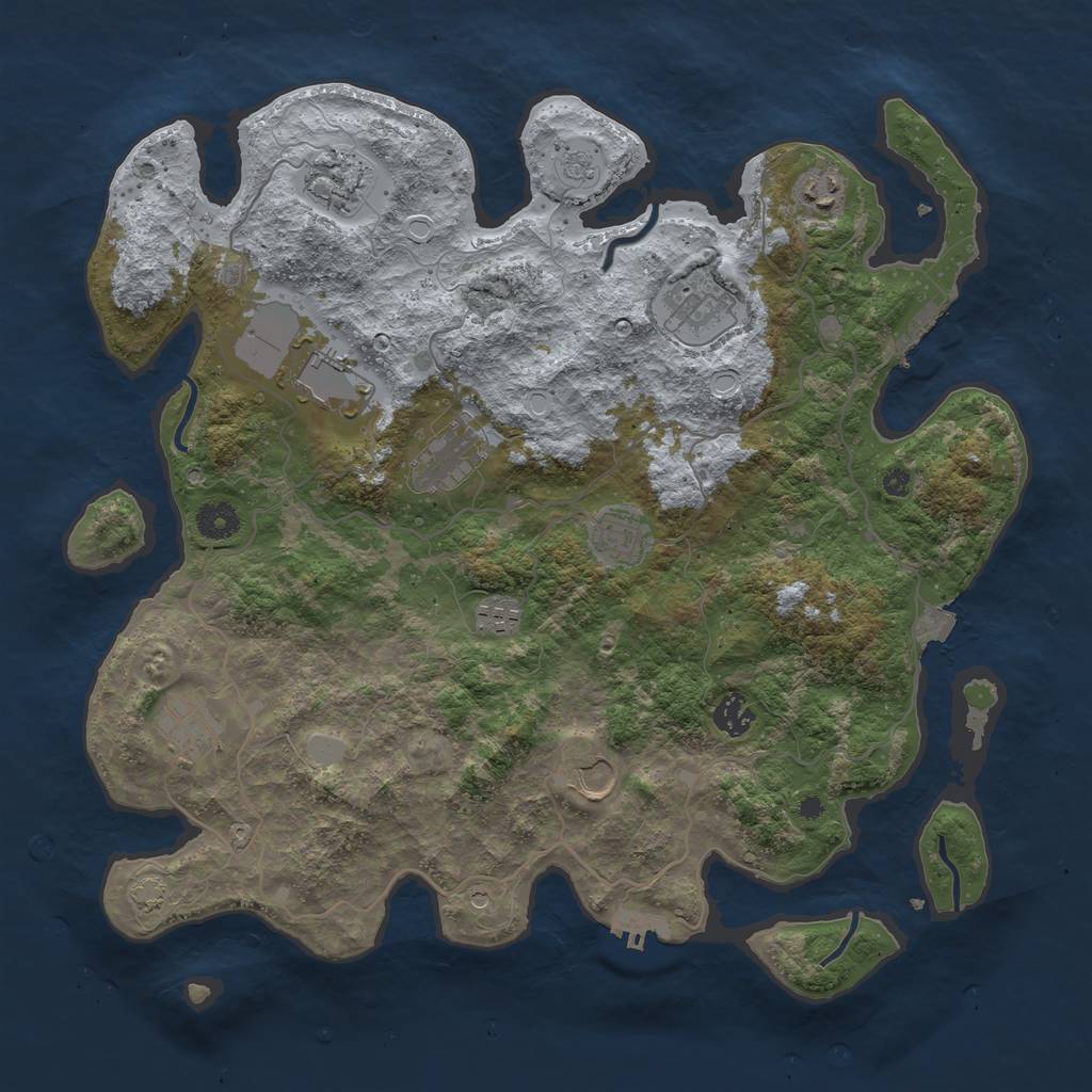 Rust Map: Procedural Map, Size: 4000, Seed: 471970032, 18 Monuments
