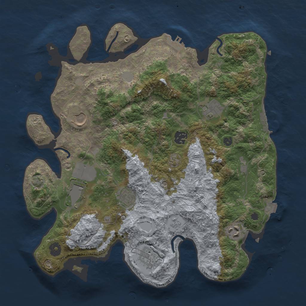 Rust Map: Procedural Map, Size: 3500, Seed: 18782, 15 Monuments