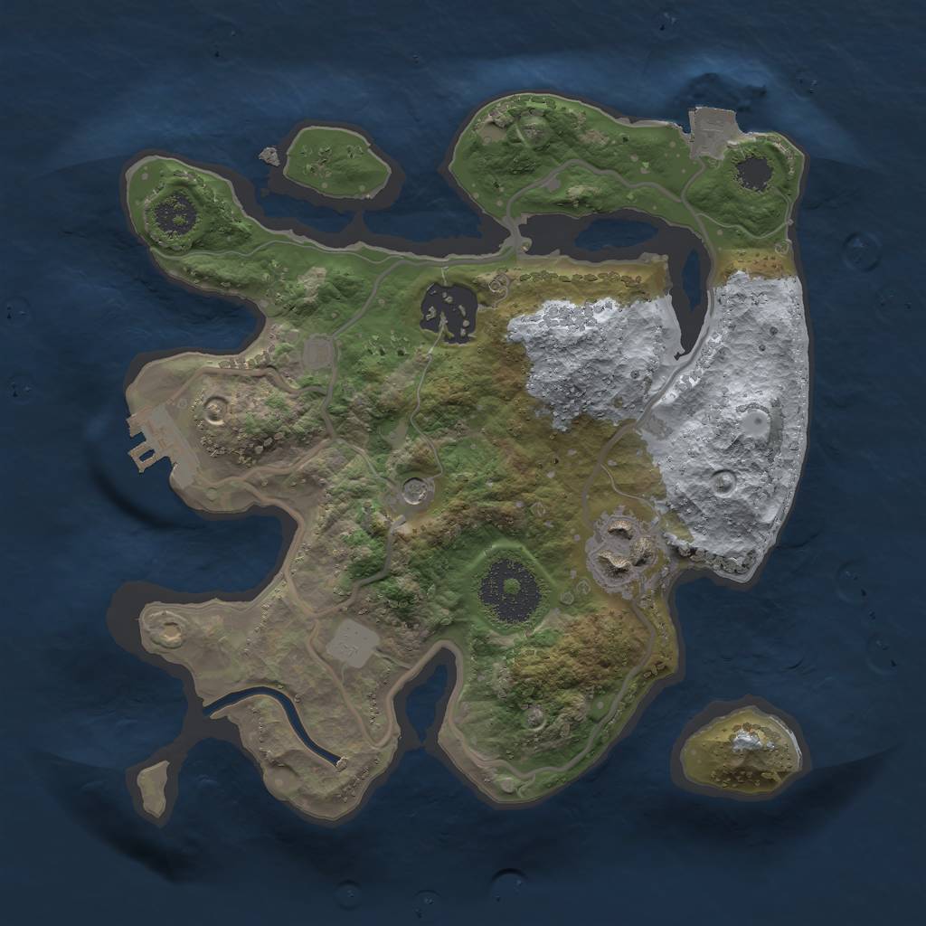 Rust Map: Procedural Map, Size: 2300, Seed: 1988789500, 7 Monuments