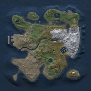 Thumbnail Rust Map: Procedural Map, Size: 2300, Seed: 1988789500, 6 Monuments