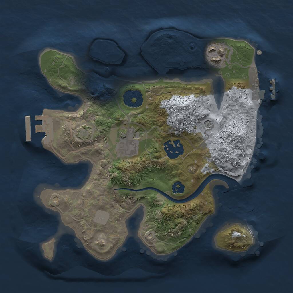 Rust Map: Procedural Map, Size: 2300, Seed: 1988789500, 8 Monuments