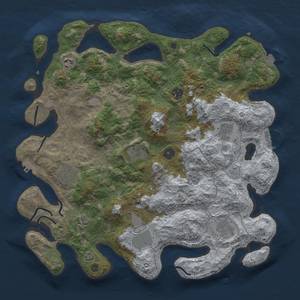 Thumbnail Rust Map: Procedural Map, Size: 4000, Seed: 857393524, 17 Monuments