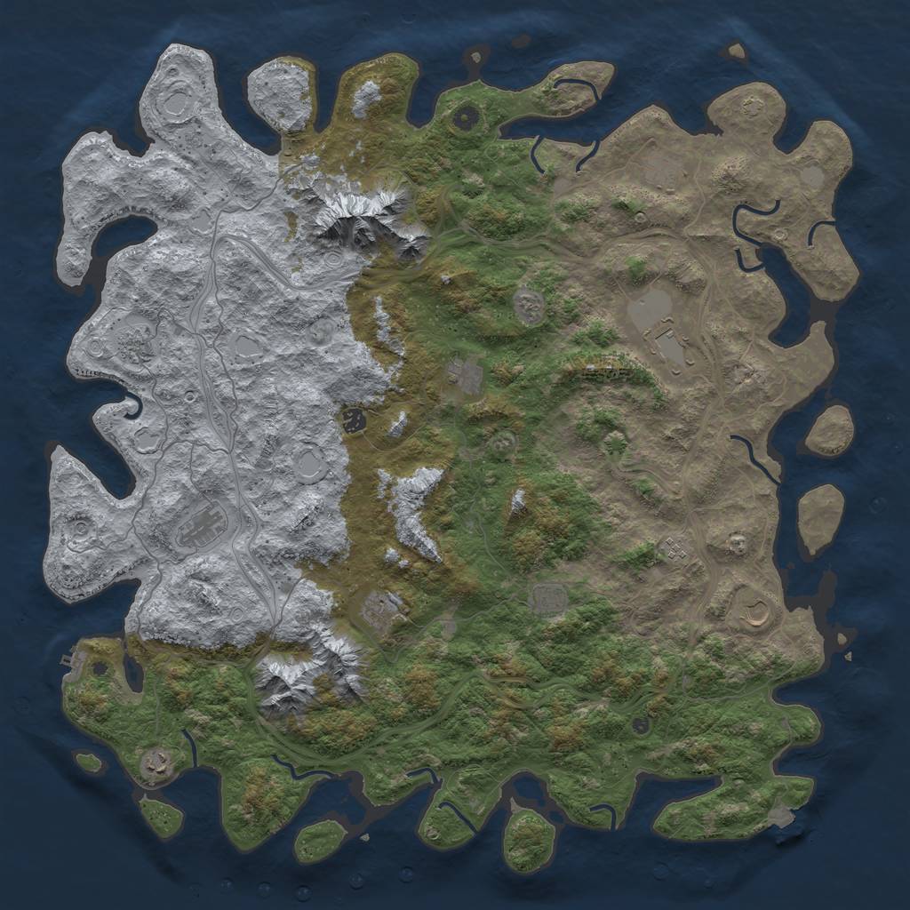 Rust Map: Procedural Map, Size: 5500, Seed: 3515846, 18 Monuments