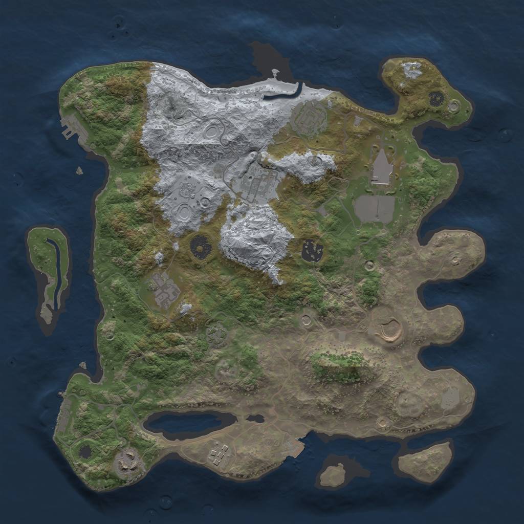 Rust Map: Procedural Map, Size: 3500, Seed: 169096180, 16 Monuments