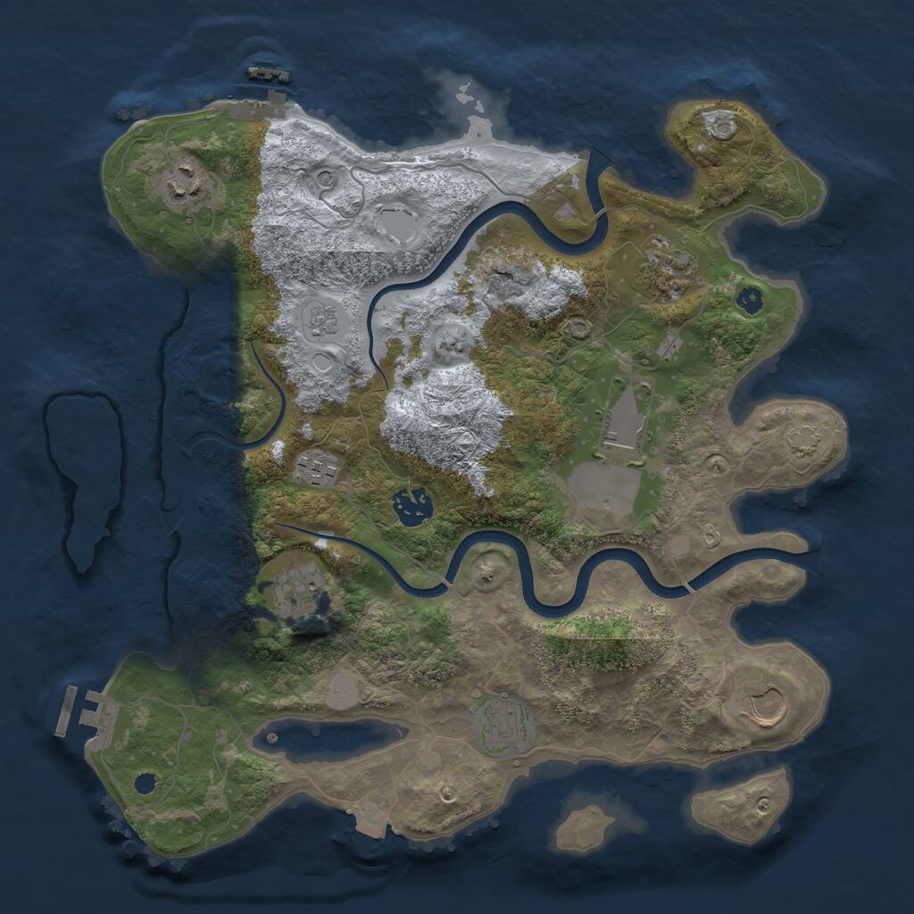 Rust Map: Procedural Map, Size: 3500, Seed: 169096180, 14 Monuments