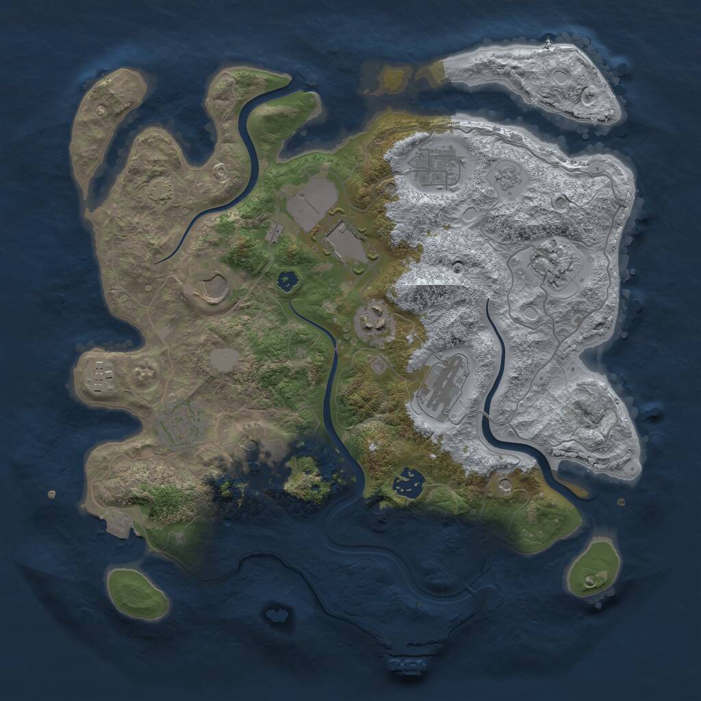 Rust Map: Procedural Map, Size: 3500, Seed: 963879595, 15 Monuments