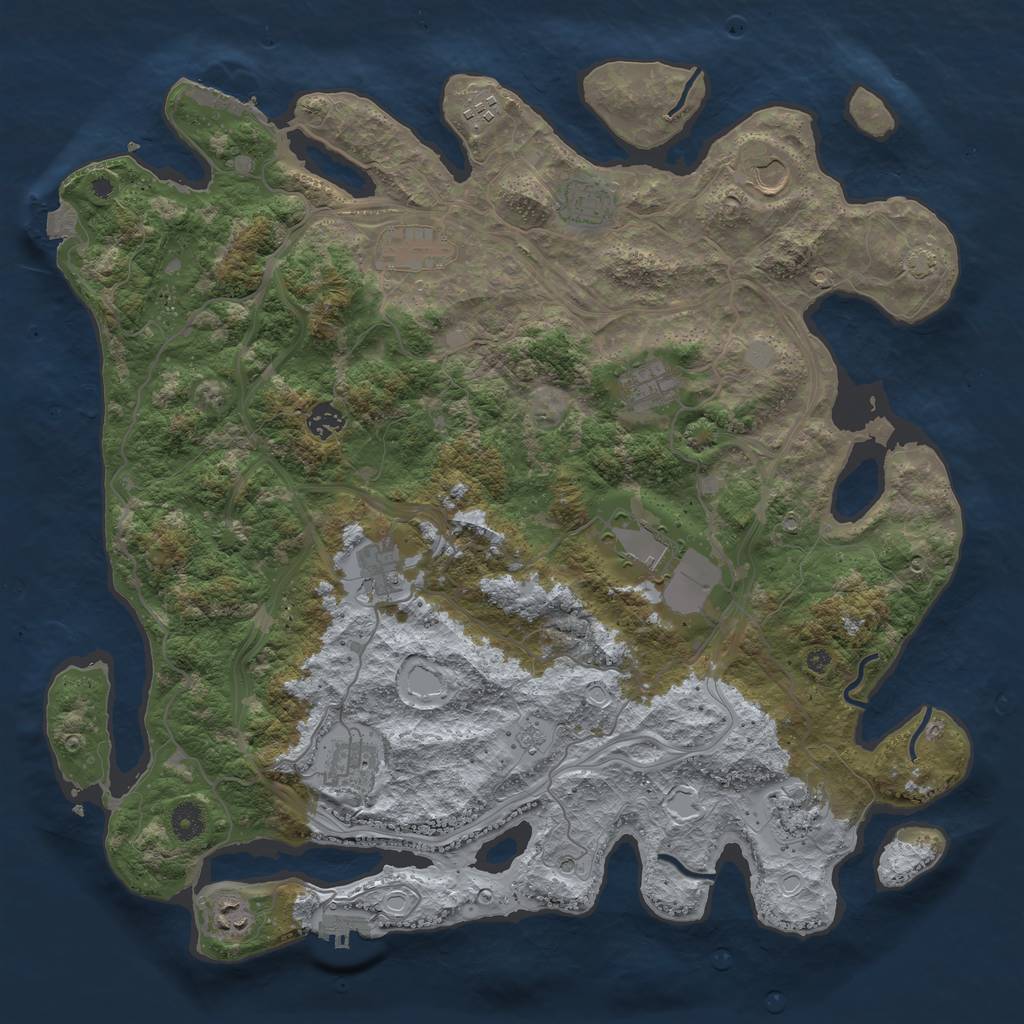 Rust Map: Procedural Map, Size: 4300, Seed: 1284891757, 19 Monuments