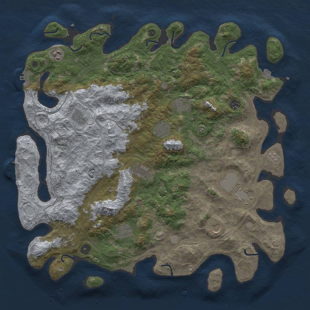 Rust Map: Procedural Map, Size: 4550, Seed: 46858654, 19 Monuments