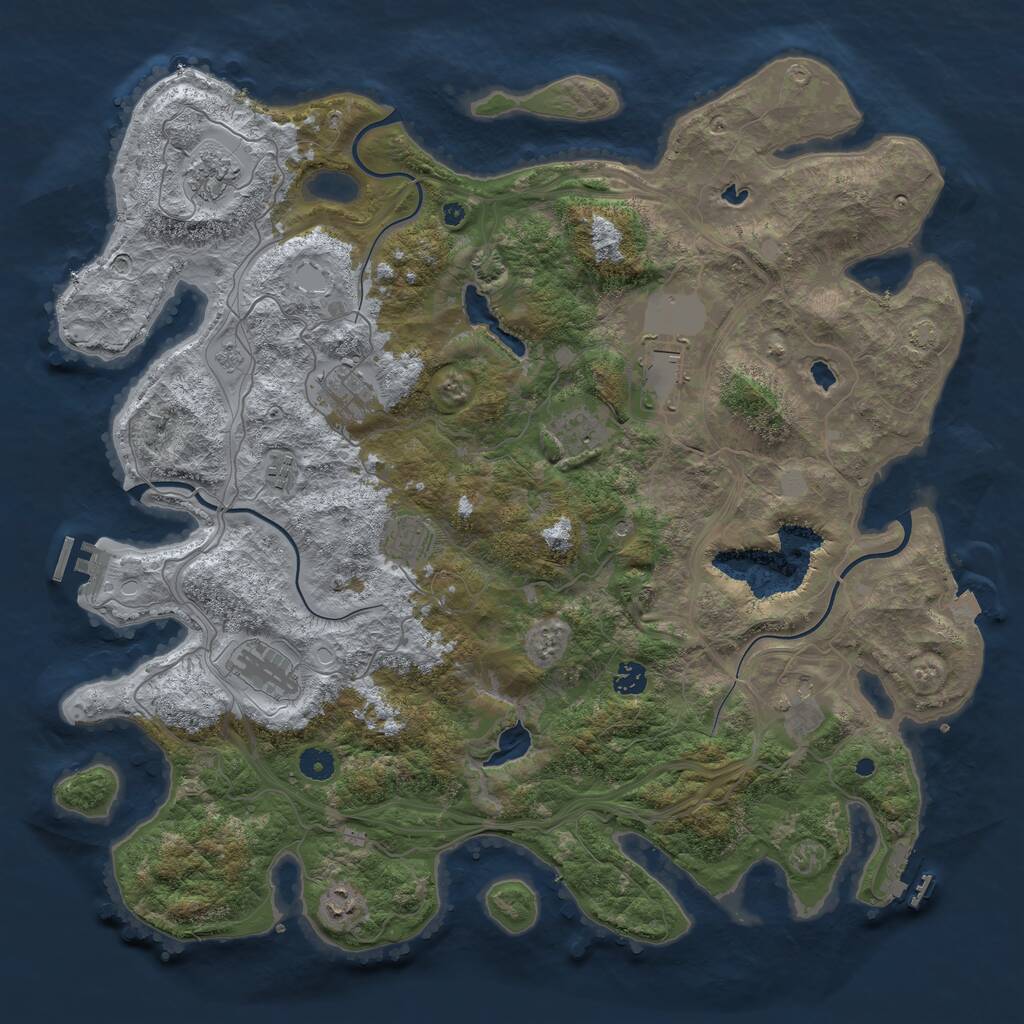Rust Map: Procedural Map, Size: 4500, Seed: 243, 16 Monuments