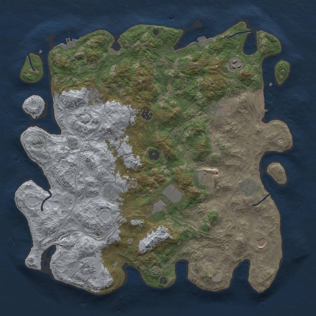 Rust Map: Procedural Map, Size: 4400, Seed: 87356454, 19 Monuments