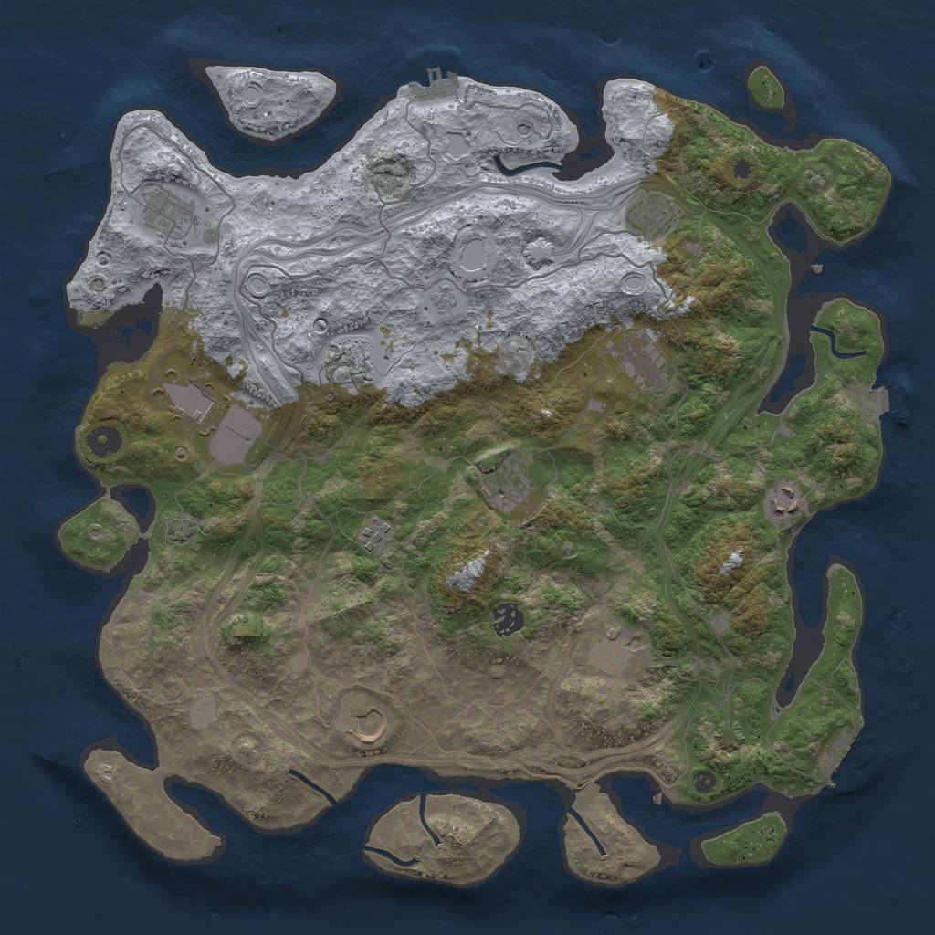 Rust Map: Procedural Map, Size: 4250, Seed: 93663109, 19 Monuments