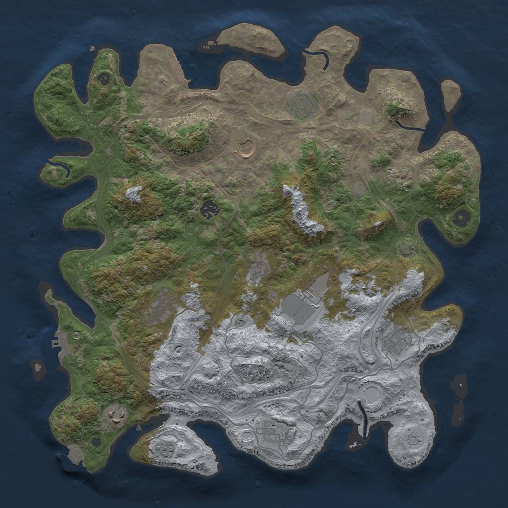 Rust Map: Procedural Map, Size: 4250, Seed: 42429070, 19 Monuments