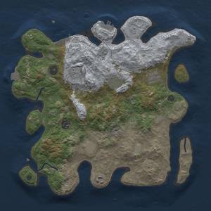 Thumbnail Rust Map: Procedural Map, Size: 3454, Seed: 1, 15 Monuments